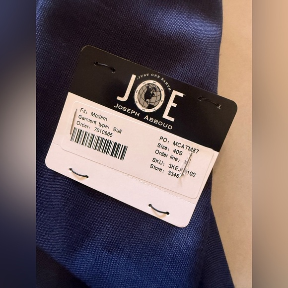 JOE Joseph Abboud Slim Fit Suitnew with tag customized 36S blue formal - Picture 3 of 16